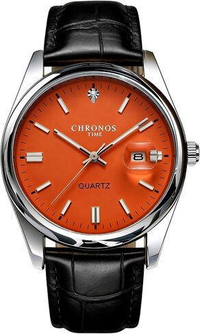 CHRONOS Men's Quartz Watch, Blue Dial with Date Display, Stainless Steel Band, Luminous Hands, 41mm Round Case, Water Resistant 3ATM in Saudi Arabia