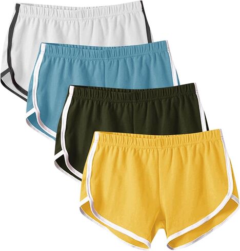 4 Pack Girls Shorts Womens Bike Shorts Home Fitness Yoga Shorts for Womens Cute Beach Casual Shorts Outing Hot Shorts in Saudi Arabia