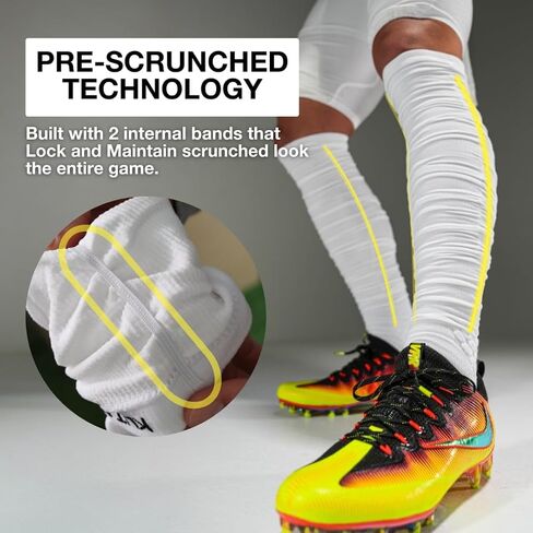 جوارب كرة القدم KUTFTBL مسبقة الفرك مع أشرطة مطاطية مدمجة، نسيج عالي الأداء ماص للرطوبة in Kuwait