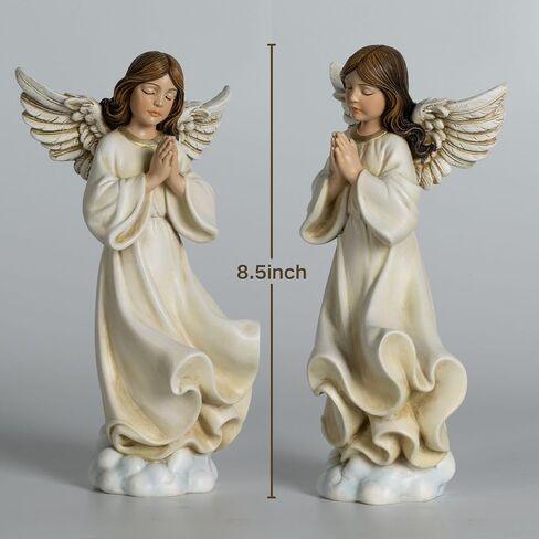 ShineOnAnegl 8.5 Inch Guardian Angel Figurine, Hand-Painted Resin Praying Angel Statue for Home Decor, Inspirational Godmother, Sister, Birthday and Wedding Gifts in Saudi Arabia