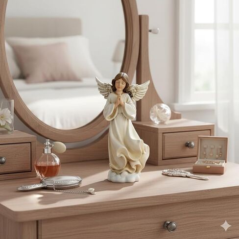 ShineOnAnegl 8.5 Inch Guardian Angel Figurine, Hand-Painted Resin Praying Angel Statue for Home Decor, Inspirational Godmother, Sister, Birthday and Wedding Gifts in Saudi Arabia