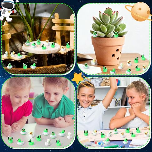 45 Pcs Mini Resin Alien Ducks 3 Styles Tiny Alien Ducks Figurines Green UFO Sci-fi Duck Toy for Space Party Favors Desk Dashboard Decor in Saudi Arabia