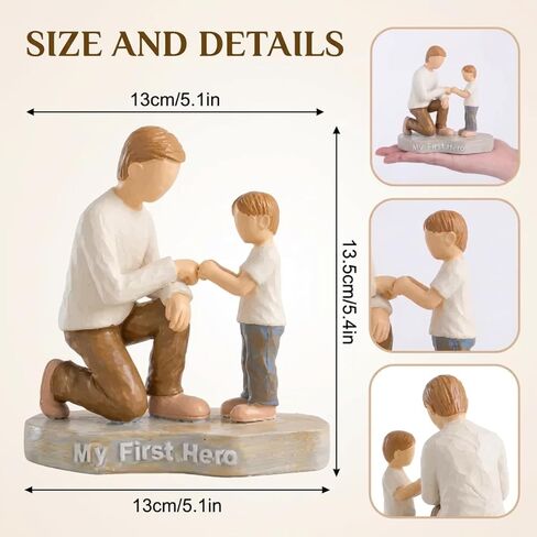 Figurine Gift for Dad, Dad Birthday Gift from Son, Hand Painted Resin Sculpture Statue for Home Office Decor, Desk Bookshelf Decorations in Kuwait