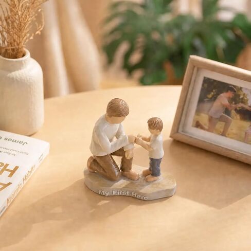 Figurine Gift for Dad, Dad Birthday Gift from Son, Hand Painted Resin Sculpture Statue for Home Office Decor, Desk Bookshelf Decorations in Kuwait
