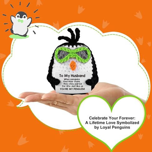 atimier Romantic and Fun Gift for Husband - Ideal for Anniversary, Birthday, Christmas, Valentine's Day, Father's Day - Adorable Hand - Crafted Penguin - Themed Present in Kuwait