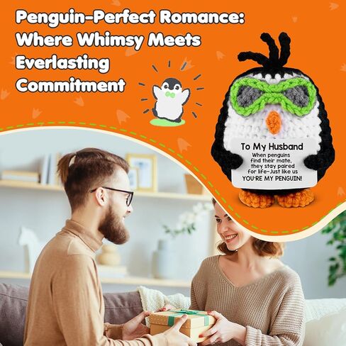atimier Romantic and Fun Gift for Husband - Ideal for Anniversary, Birthday, Christmas, Valentine's Day, Father's Day - Adorable Hand - Crafted Penguin - Themed Present in Kuwait
