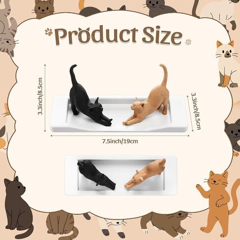 Sliner Cat Ring Holder with Ring Dish Cute Jewelry Holder Tray Gift Earrings Trinkets Dish for Women Cat Mom Lover Wedding in Kuwait