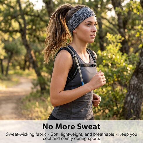 6 Pack Workout Headbands for Women & Men, Sweat Bands Headbands Non Slip Sweatbands Soft Elastic Sports Headband Hair Accessories for Gym, Yoga, Running in Saudi Arabia
