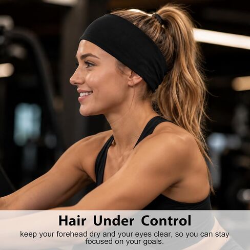 6 Pack Workout Headbands for Women & Men, Sweat Bands Headbands Non Slip Sweatbands Soft Elastic Sports Headband Hair Accessories for Gym, Yoga, Running in Saudi Arabia