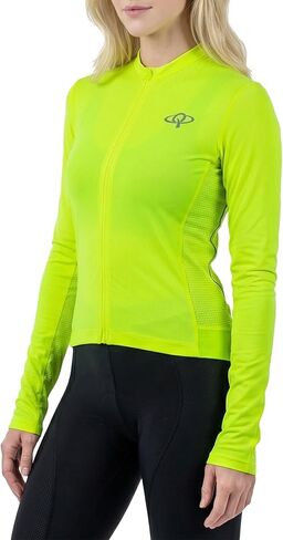 Women's & Junior's Reflective Cycling Jersey, Slim Fit Long Sleeve Bike Top, Safety Quick-Dry Full Zipper Road Riding Shirt in Saudi Arabia