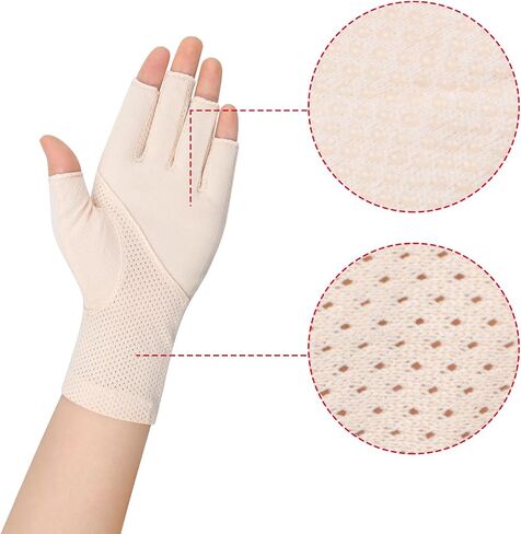 TINAYAUE UV Sun Protection Gloves for Women Non Slip Outdoor Cycling Driving Fingerless Gloves Thin Summer Mesh Cotton Glove in Kuwait