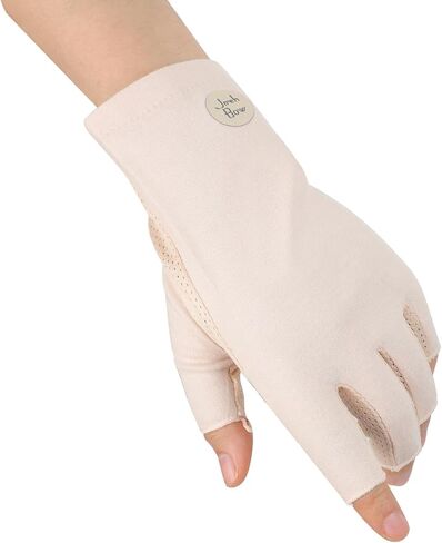 TINAYAUE UV Sun Protection Gloves for Women Non Slip Outdoor Cycling Driving Fingerless Gloves Thin Summer Mesh Cotton Glove in Kuwait