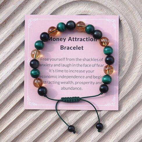 Citrine Malachite Golden Obsidian Triple Protection Bracelet - Feng Shui Lucky Obsidian bracelet for Men & Women (Adjustable) ,Attracts Wealth and Success, Relieves Stress, Money Magnet bracelet in Saudi Arabia