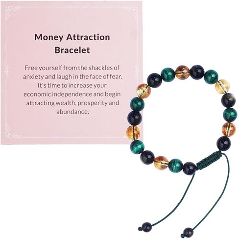 Citrine Malachite Golden Obsidian Triple Protection Bracelet - Feng Shui Lucky Obsidian bracelet for Men & Women (Adjustable) ,Attracts Wealth and Success, Relieves Stress, Money Magnet bracelet in Saudi Arabia