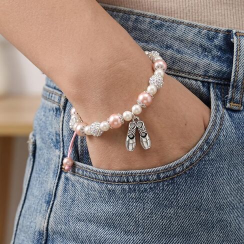 ARHTF Dance Recital Gifts for Ballerina Dancer Teacher Dancer Lovers Ballerina Bracelet Charm for Dancing School Competition Gift Ideas Ballet Gifts in Saudi Arabia