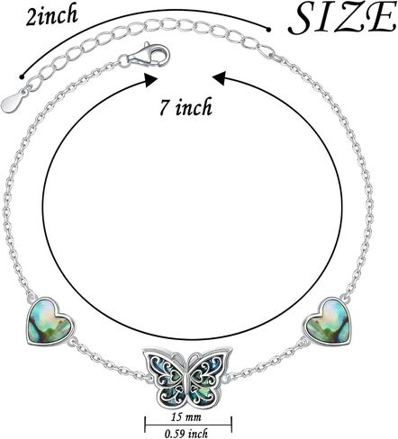 FLYOW 925 Sterling Silver Butterfly Bracelet of Memorial Keepsake Cremation Urn Bracelet for Ashes for Women Adjustable Chain 7+2 Inch Easter Day of the Dead Presents in Kuwait