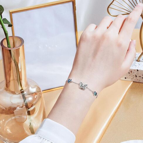 FLYOW 925 Sterling Silver Butterfly Bracelet of Memorial Keepsake Cremation Urn Bracelet for Ashes for Women Adjustable Chain 7+2 Inch Easter Day of the Dead Presents in Kuwait