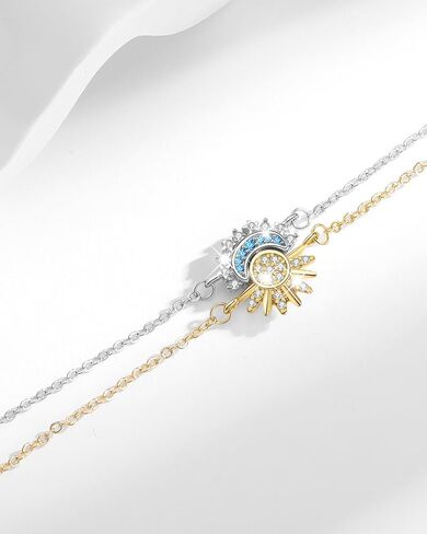Matching Sun Moon Bracelet Set for 2 Sparkly Rhinestone Gold Sun Silver Moon Bracelet Matching Couple Bracelets Friendship Couples Jewelry Gifts for BF GF in Saudi Arabia