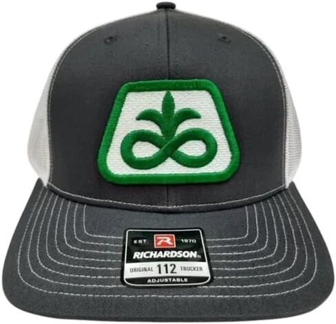 قبعة منحني بيل تراكر بايونير Seed مطرزة باللون الرمادي والأبيض الغني 112 قبعة Snapback in Kuwait