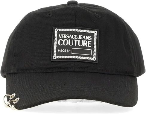 VERSACE JEANS COUTURE Black Classic LabeL Patch Baseball Cap in Kuwait