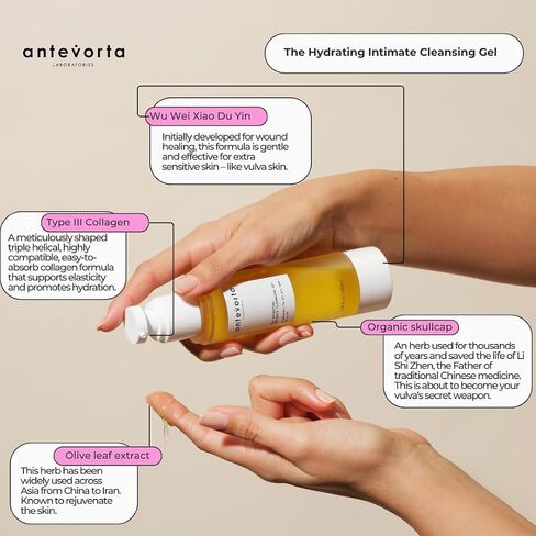 Antevorta Feminine Wash for Vaginal Health - Intimate Cleansing Gel - Soothes Dryness, Itch, & Order - Menopause Irritability, Natural pH Balanced, Regular to Sensitive Skin, 1 fl oz / 30 ml in Saudi Arabia