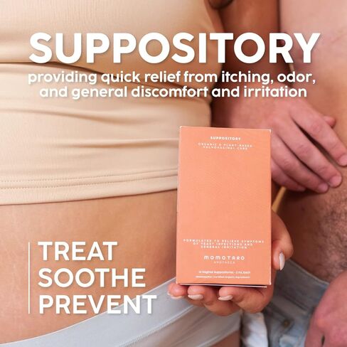 MOMOTARO APOTHECA 14 Organic Vaginal Suppositories Alternative, Fast Acting, Alleviate Dryness, Eliminates Odor, Menopause, Supports Healthy Vaginal pH Levels, BV in Saudi Arabia