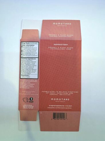 MOMOTARO APOTHECA 14 Organic Vaginal Suppositories Alternative, Fast Acting, Alleviate Dryness, Eliminates Odor, Menopause, Supports Healthy Vaginal pH Levels, BV in Saudi Arabia
