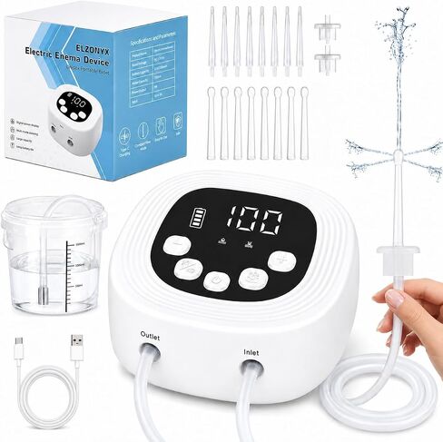 Enema Kit, Detox-Enemas for Colon-Cleanse for Women Men, Coffee Enema Coffee-Organic Cleanse Kit, Electric Water Flow Speed Control with LCD Display, Pressure Spray, External Water Supply in Kuwait