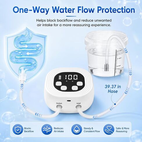 Enema Kit, Detox-Enemas for Colon-Cleanse for Women Men, Coffee Enema Coffee-Organic Cleanse Kit, Electric Water Flow Speed Control with LCD Display, Pressure Spray, External Water Supply in Kuwait