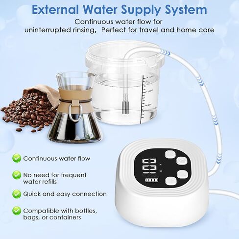 Enema Kit, Detox-Enemas for Colon-Cleanse for Women Men, Coffee Enema Coffee-Organic Cleanse Kit, Electric Water Flow Speed Control with LCD Display, Pressure Spray, External Water Supply in Kuwait