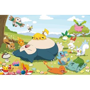 Pokemon - Anime TV Show Gaming Poster (Picnic Day - Pikachu & Friends) (Size: 36" x 24") in Saudi Arabia