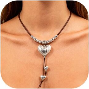 Chunky Beaded Necklace for Women Heart Pendant Colorful Beaded Gold Tone Heart Charm Gold Chain Choker Y2K Dopamine Jewelry Statement Adjustable Chain Cute Trendy Summer Beach Ocean Jewelry Gift in Saudi Arabia