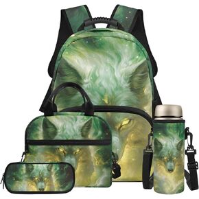 HUGS IDEA Forest Alligator Kids Backpack Set 4Pcs School Bookbag with Lunch Box Cool Backpacks for Boys 6-8 Lightweight Elementary School Bag for Boys Large Capacity Book Bag Set in Saudi Arabia