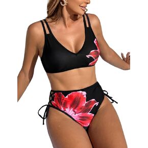 Women’s 3 Piece Bikini Set with Sheer Cover-Up Skirt Double Strap Bikini Top & Bottom Stretchy Summer Swimwear in Saudi Arabia