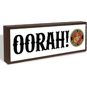 Once a Marine Always a Marine Sign, Marines Corps Gifts for Men, Decorative Wooden Plaque Signs, Patriotic Decoration Sign for Home, Farmhouse Shelves Table Decor, USMC Gift in Kuwait