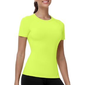 Runhit Women's Compression Shirts Short Sleeve Workout Tops Gym Athletic Base Layer T Shirt for Running Yoga Exercise Sports in Saudi Arabia