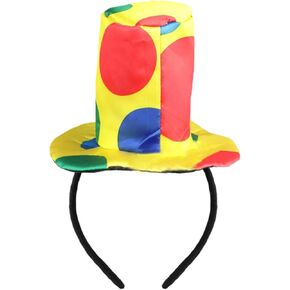 DALJIAFA Halloween Clown Headband Mini Top Hat Hair Hoops Bands Women Rainbow Jester Cap Headpiece Hairband Mardi Gras Cosplay Dress Up Masquerade Festival Carnival Parade Birthday Party Accessories in Saudi Arabia