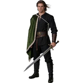 Renaissance Velvet Half Cloak One Shoulder Cape Medieval Costume Men for Halloween LARP in Saudi Arabia