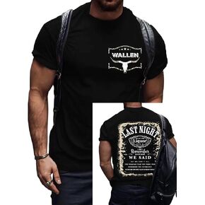 Men Last Night We Let Talk Tshirts Shirt Retro Western Vintage Steer Skull Country Music Tee Tops in Saudi Arabia