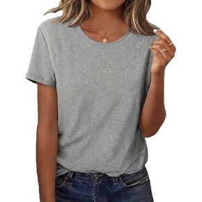 DANVOUY Women's Casual Short Sleeve T-Shirt Crewneck Basic Solid Tee Tops Summer Vacation Blouses in Saudi Arabia