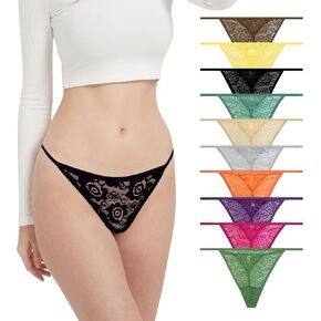 Lace G-String Thongs for Women Seamless Sexy Cotton Underwear Low Rise Stretch Breathable Ladies Panties 10 Pack in Saudi Arabia
