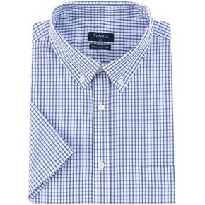 Mens Big and Tall Short Sleeve Wrinkle Free Dress Shirt Button Down Business Casual Shirt in Saudi Arabia