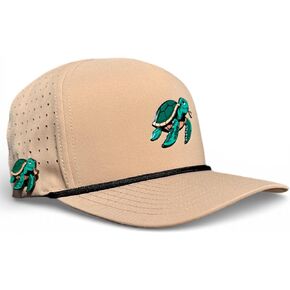 Logie Joe's Salty Turtle Golf Hat | Snapback Cap | Built-in Magnetic Ball Marker Holder + Marker Included | Adjustable | One Size | Sea Turtle Beige in Saudi Arabia