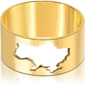 Genuine .925 Sterling Ukraine Map Ring National Emblem Ethnic Jewelry | Sterling Silver Minimalist Design in Saudi Arabia