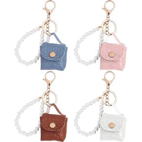 4 Pack Mini Backpack Handbag Keychain Cute Mini Coin Wallet Purse Keychains Bag Charms for Women (4 Colors) in Saudi Arabia
