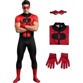 Invincible Oliver Grayson Cosplay Costume Jumpsuit Invincible Bodysuit Gloves Eye Mask for Adult Halloween Outfits in Saudi Arabia
