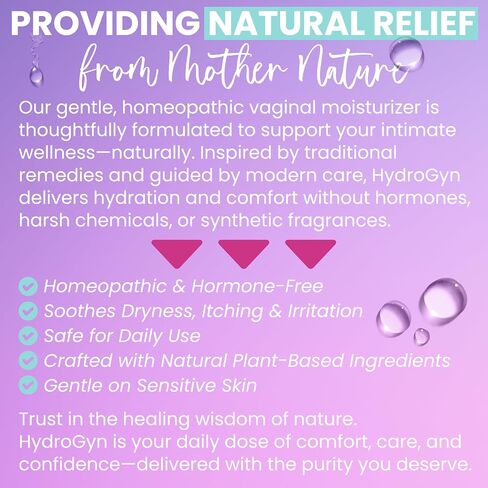 Hydro GYN Vaginal Moisturizer | Long Lasting for Intimacy & Vaginal Dryness | Hyaluronic Acid | Hormone Free | Pre and Post Menopausal | 4 oz Tube Includes Reusable Applicator (Pack of 2) in Saudi Arabia