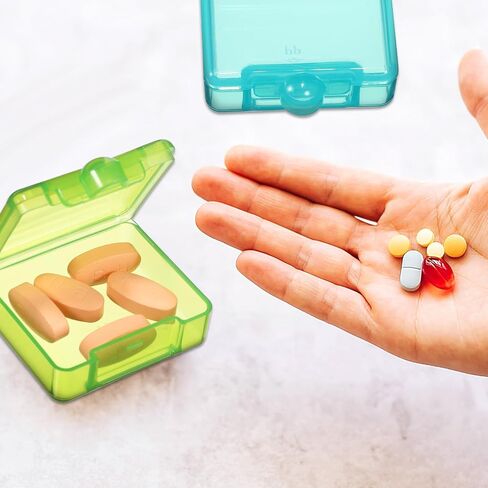 8 Pcs Small Pill Organizer Box Portable Vitamin Organizer Case with Moisture-Resistant Compartments Travel Medication Storage for Daily Use in Kuwait