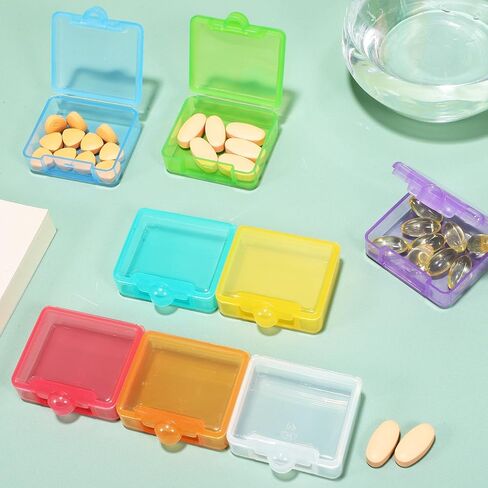 8 Pcs Small Pill Organizer Box Portable Vitamin Organizer Case with Moisture-Resistant Compartments Travel Medication Storage for Daily Use in Kuwait