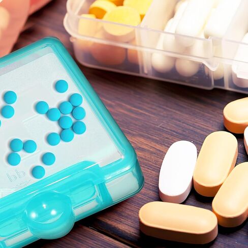 8 Pcs Small Pill Organizer Box Portable Vitamin Organizer Case with Moisture-Resistant Compartments Travel Medication Storage for Daily Use in Kuwait
